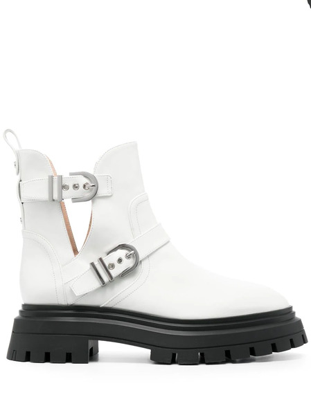  Stuart Weitzman Botas Maverick Bedford Con Hebilla - Blanco 