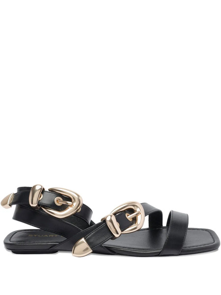  Stuart Weitzman Sandalias De Piel Planas - Negro 