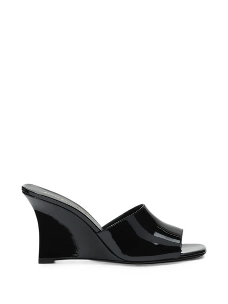  Stuart Weitzman Vinnie Patent-finish Wedge Sandals - Negro 