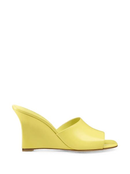  Stuart Weitzman Vinnie Patent-leather Wedge Sandals - Amarillo 