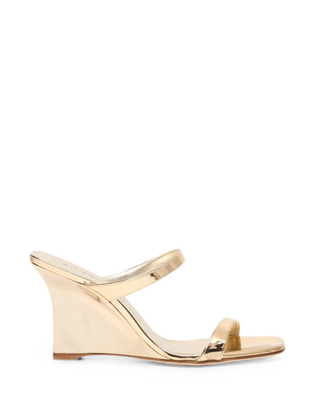  Stuart Weitzman Vinnie Sculpted Wedge Sandals - Dorado 