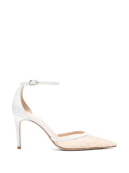  Stuart Weitzman Zapatos De Tacón Stuart Power Strap 85 - Blanco 
