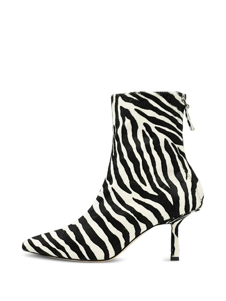  Studio Amelia Botines Peu Con Estampado De Cebra - Blanco 