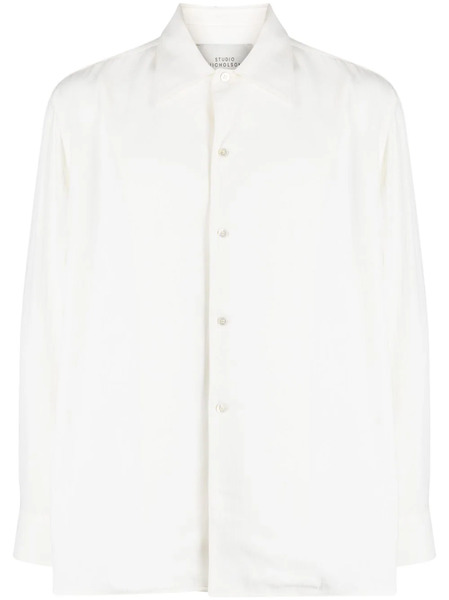  Studio Nicholson Camisa Con Dobladillo Recto - Blanco 