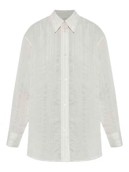  Studio Nicholson Camisa Rouen A Rayas - Blanco 