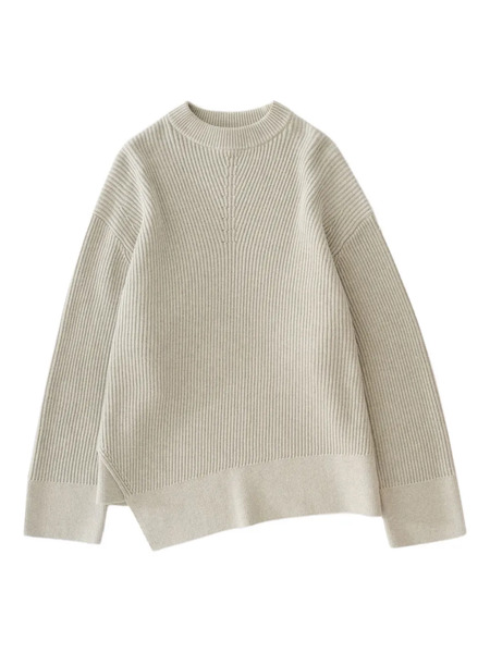  Studio Nicholson Jersey Verda Con Dobladillo Asimétrico - Gris 