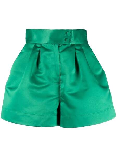  Styland Shorts Con Acabado Satinado - Verde 