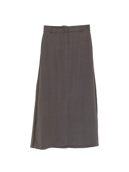  Su Falda Con Panel Plisado - Gris 
