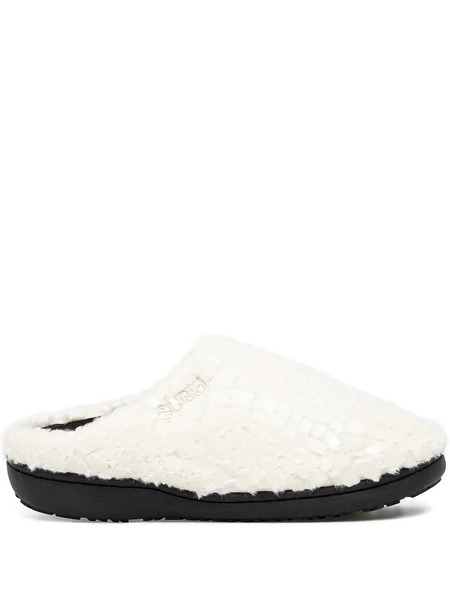  Subu Slippers Con Logo Estampado - Blanco 