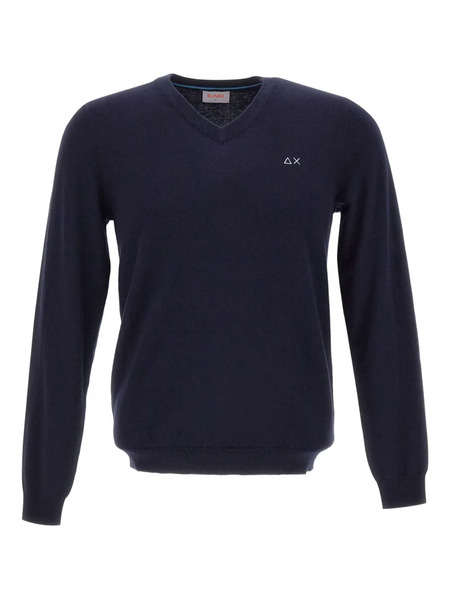  Sun68 Jersey Con Cuello En V Bordado - Azul 