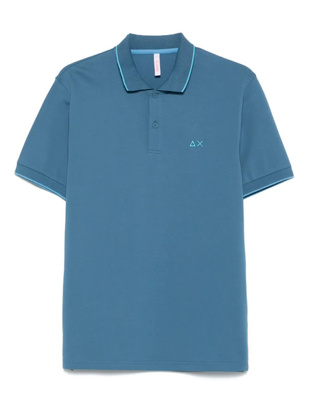  Sun68 Polo Con Ribete En Contraste - Azul 