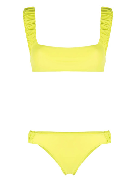  Sunnei Bikini Fruncido Con Logo Estampado - Verde 