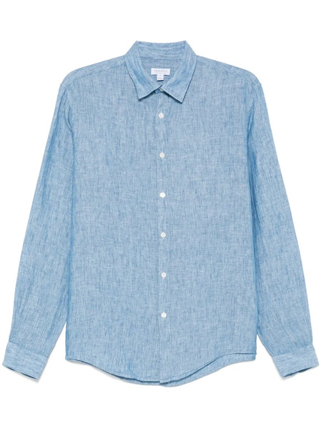  Sunspel Camisa De Lino - Azul 