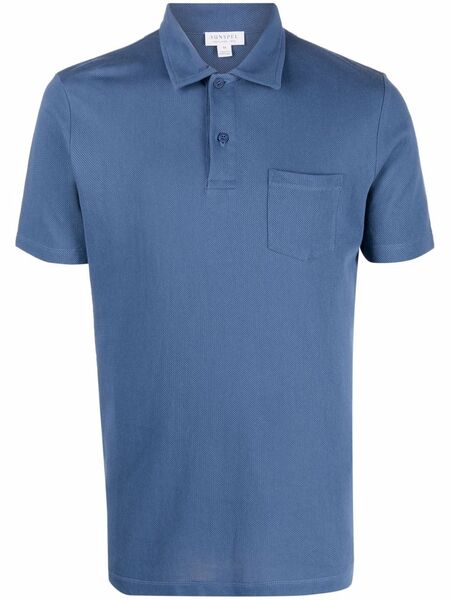  Sunspel Polo Con Bolsillo - Azul 