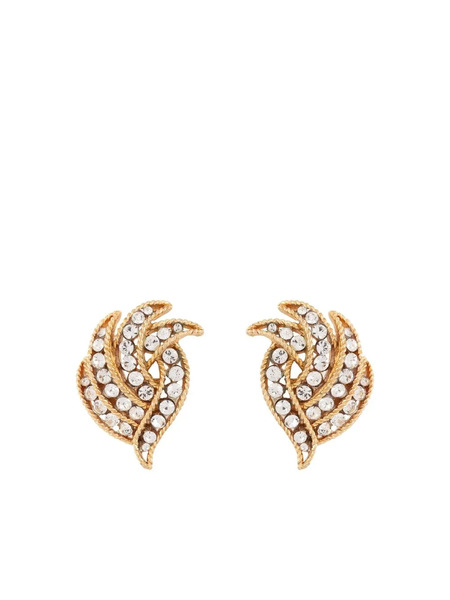  Susan Caplan Vintage Pendientes Con Detalles De Cristal De Susan Caplan Vintage X Trifari 1960 - Dorado 