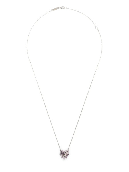  Suzanne Kalan Collar Heart Pendant Pequeño En Oro Blanco De 18 Ct Con Diamantes Y Zafiro Rosa - Plateado 