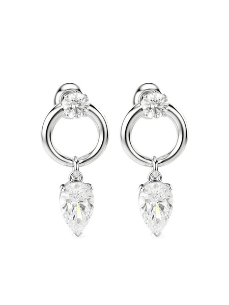  Swarovski Pendientes Con Forma De Pera - Plateado 