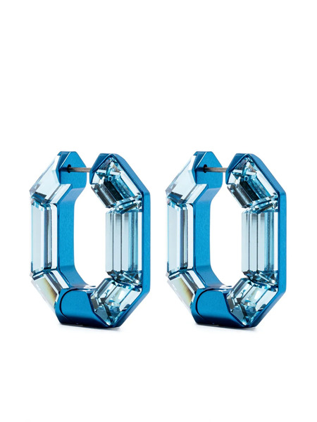  Swarovski Pendientes De Aro Lucent - Azul 