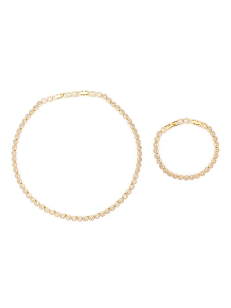  Swarovski Set De Dos Collares Una Angelic - Dorado 