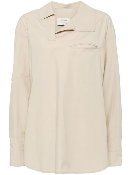  System Blusa Con Cuello Asimétrico - Neutro 