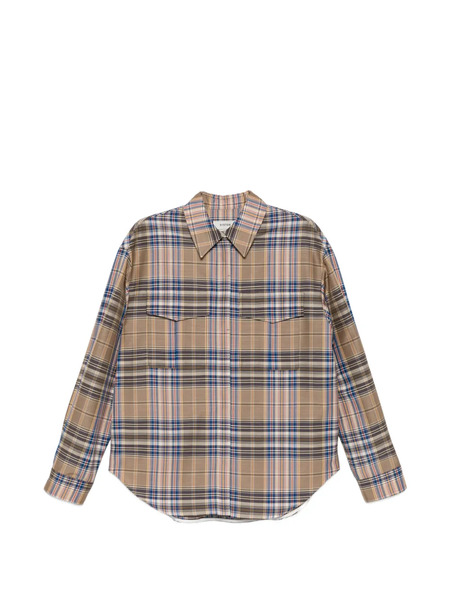  System Camisa Con Bolsillo A Cuadros - Neutro 