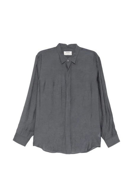 System Camisa Con Botones Ocultos - Gris 