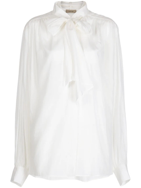  System Camisa Semitranslúcida De Manga Larga - Blanco 