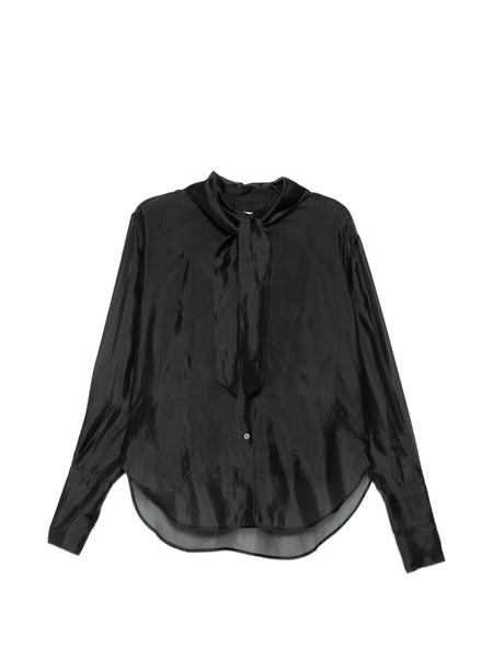  System Camisa Translúcida Con Lazo - Negro 