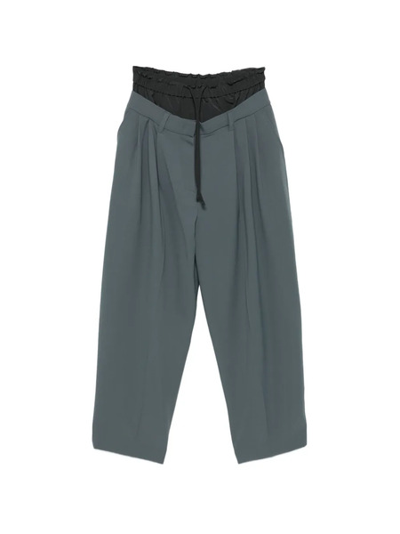  System Pantalones Plisados Con Cordones - Gris 