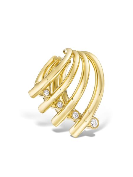  Tabayer Pendientes Oera En Oro Amarillo De 18 Ct Con Diamantes - Dorado 