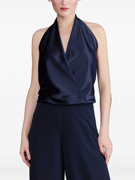  Talbot Runhof Blusa Con Cuello Halter - Azul 