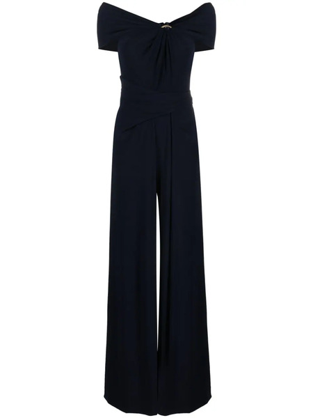  Talbot Runhof Mono Largo Con Cuello Halter - Azul 