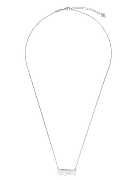  Tasaki Collar Balance Solo Collection Line En Oro Blanco De 18kt Con Diamante Y Perla De Akoya - Plateado 