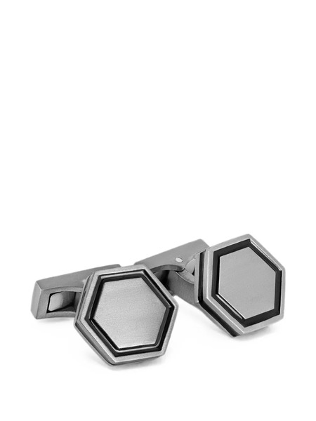  Tateossian Gemelos Con Esmalte Hexagonal - Plateado 