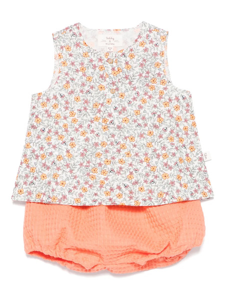  Teddy & Minou Conjunto Con Estampado Floral - Naranja 