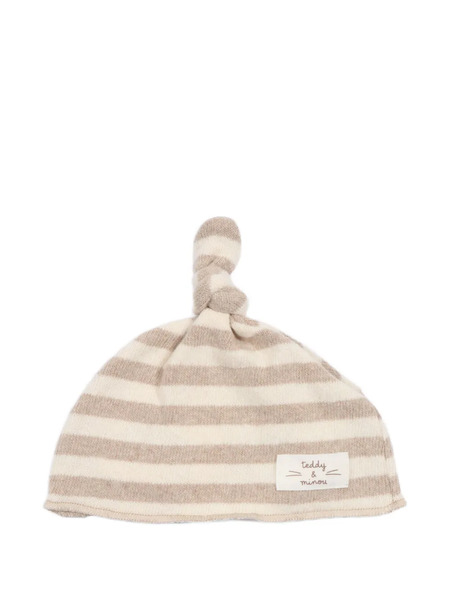  Teddy & Minou Gorro A Rayas Con Nudo - Neutro 