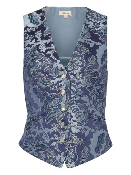  Temperley London Chaleco Con Estampado Floral - Azul 