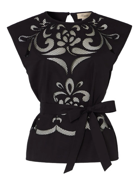  Temperley London Top Nelle - Negro 