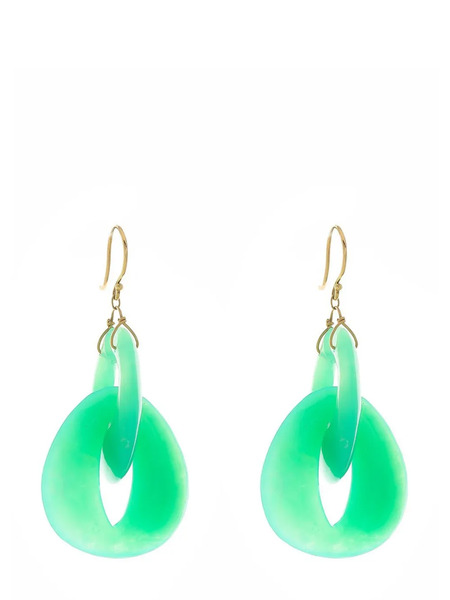  Ten Thousand Things Pendientes Interlocking Peacock Eye En Oro Amarillo De 18 Ct Con Crisoprasa - Dorado 
