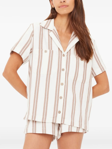  The Upside Camisa Baja Katia A Rayas - Blanco 