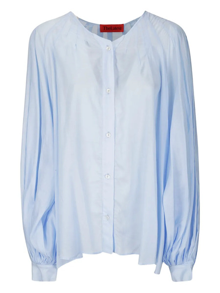  Thelatest Camisa Sin Cuello - Azul 