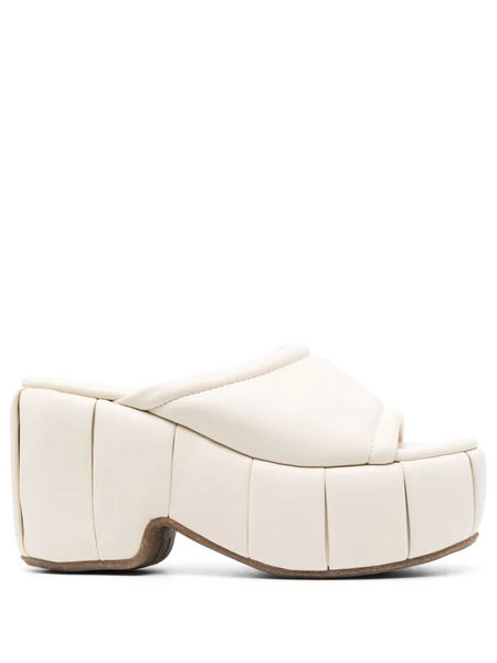  Themoirè Mules Cassiope Con Plataforma De 100mm - Neutro 