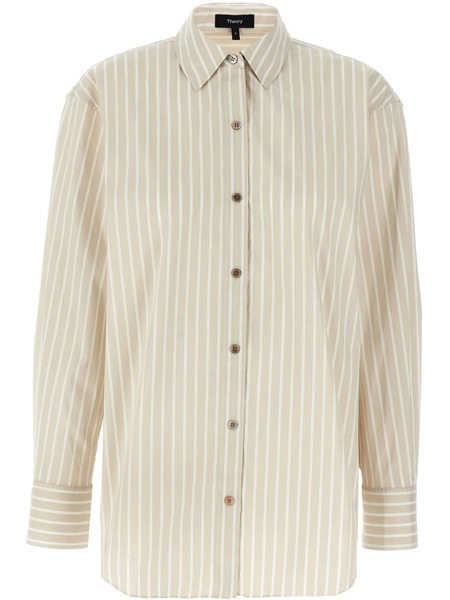  Theory Camisa A Rayas - Neutro 