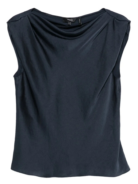  Theory Top Con Cuello Desbocado - Azul 