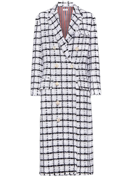  Thom Browne Abrigo De Cuadros - Blanco 