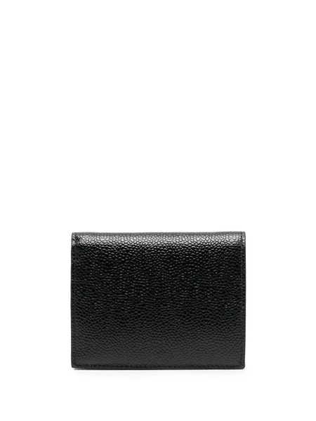  Thom Browne Billfold With Coin Compartment In Pebble Grain - Negro 