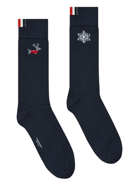  Thom Browne Calcetines Con Logo Bordado - Azul 