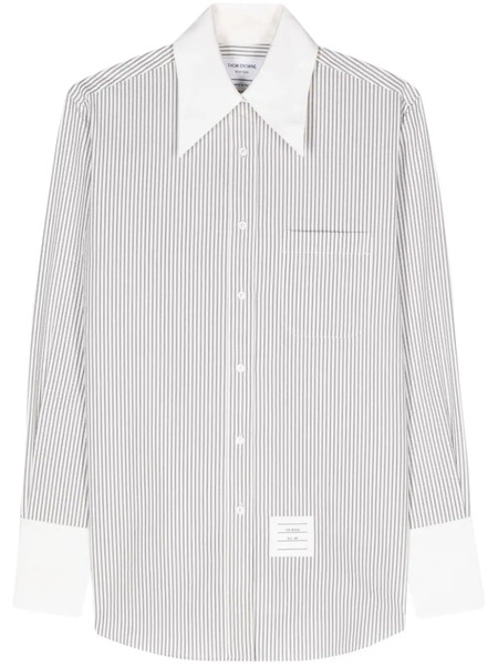  Thom Browne Camisa A Rayas - Blanco 