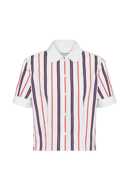  Thom Browne Camisa Repp A Rayas - Blanco 