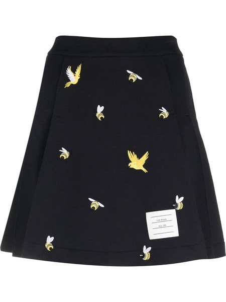  Thom Browne Falda Acampanada Bordada - Azul 